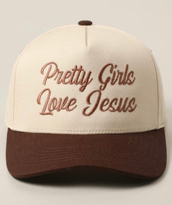 Brown Pretty girls love Jesus cap